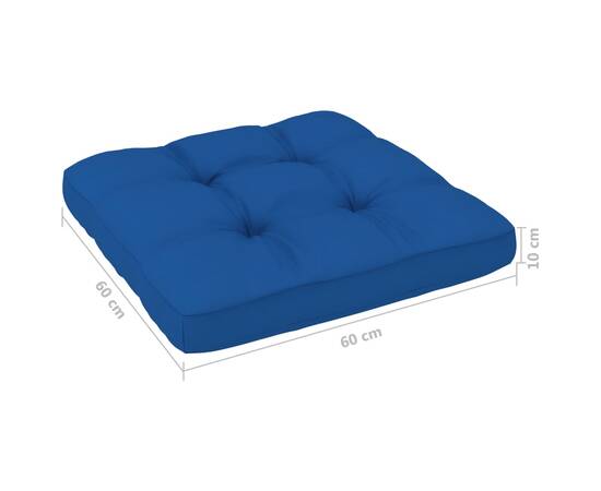 Pernă canapea din paleți, albastru regal, 60x60x12cm, 4 image