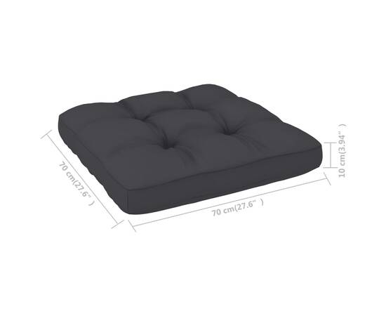 Pernă canapea din paleți, antracit, 70x70x12 cm, 5 image