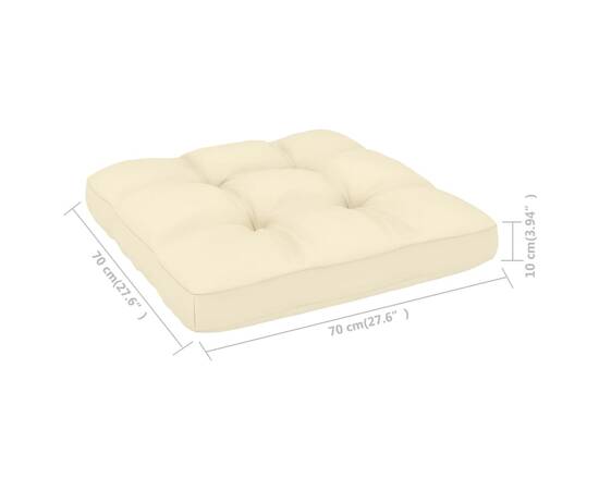 Pernă canapea din paleți, crem, 70x70x12 cm, 5 image