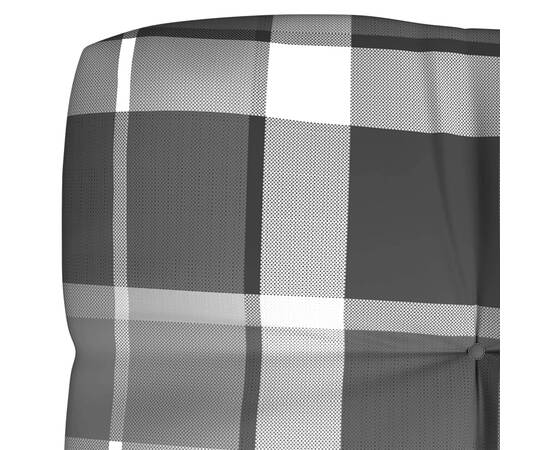 Pernă canapea din paleți, gri în carouri, 120x40x10 cm, 3 image