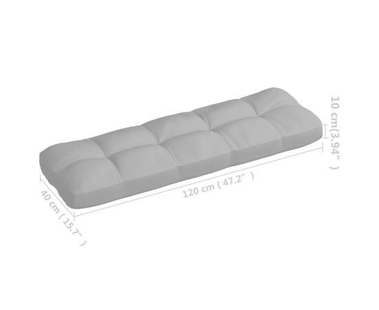 Pernă canapea din paleți, gri, 120 x 40 x 12 cm, 5 image