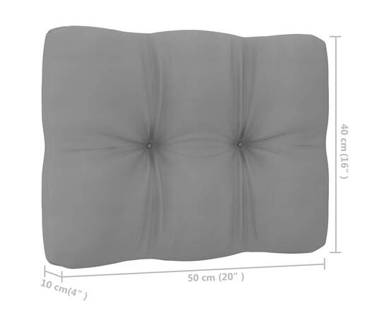 Pernă canapea din paleți, gri, 50x40x12 cm, 4 image