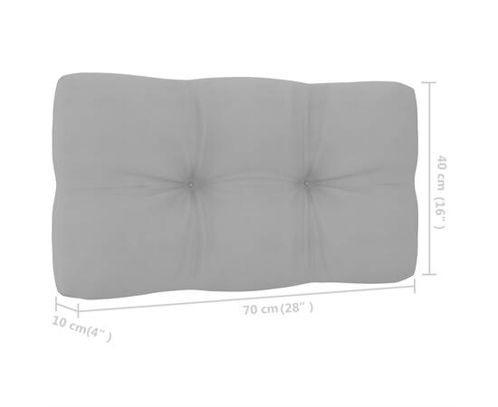 Pernă canapea din paleți, gri, 70 x 40 x 12 cm, 4 image