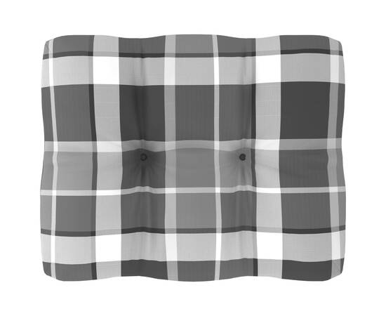 Pernă canapea din paleți, gri carouri, 50 x 40 x 12 cm