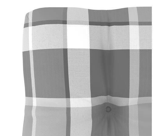 Pernă canapea din paleți, gri carouri, 50 x 40 x 12 cm, 3 image