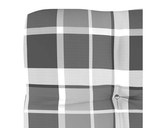 Pernă canapea din paleți, gri model carouri, 70x70x12 cm, 4 image