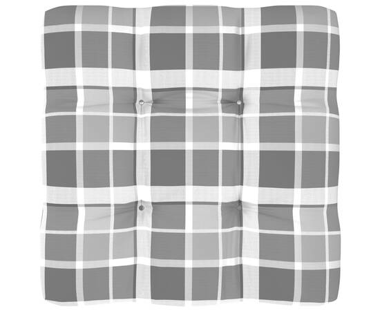Pernă canapea din paleți, gri model carouri, 70x70x12 cm, 3 image
