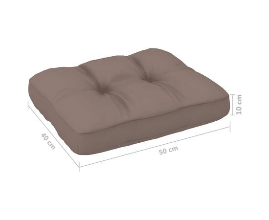 Pernă canapea din paleți, gri taupe, 50x40x12 cm, 4 image