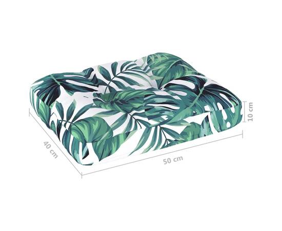 Pernă canapea din paleți, model frunze, 50 x 40 x 12 cm, 4 image