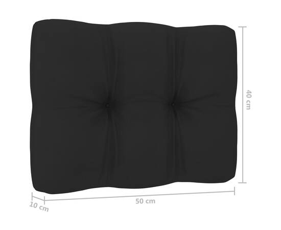 Pernă canapea din paleți, negru, 50x40x12 cm, 4 image