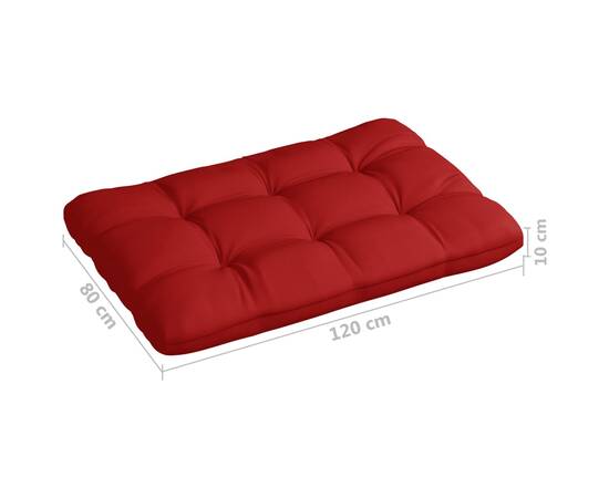 Pernă canapea din paleți, roșu, 120 x 80 x 12 cm, textil, 5 image