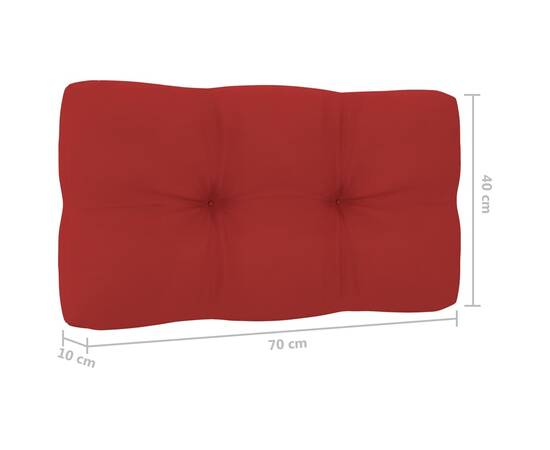 Pernă canapea din paleți, roșu, 70 x 40 x 12 cm, 4 image