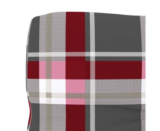 Pernă canapea din paleți, roșu model carouri, 70x40x12cm, 3 image
