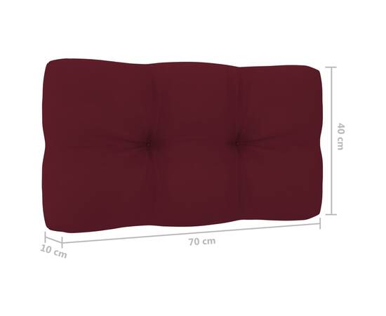 Pernă canapea din paleți, roșu vin, 70 x 40 x 12 cm, 4 image