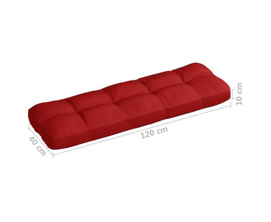 Pernă pentru canapea de grădină, roșu, 120x40x12 cm, textil, 5 image