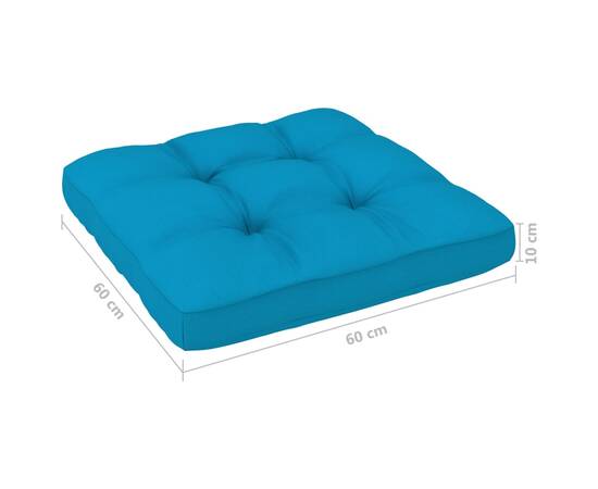 Pernă pentru canapea din paleți, albastru, 60x60x12cm, 4 image