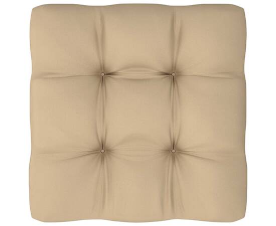 Pernă pentru canapea din paleți, bej, 60x60x12cm