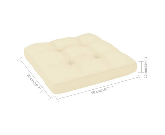Pernă pentru canapea din paleți, crem, 50 x 50 x 12 cm, 4 image