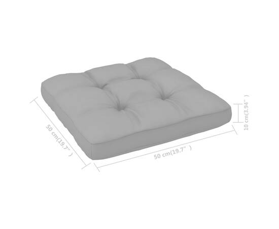 Pernă pentru canapea din paleți, gri, 50 x 50 x 12 cm, textil, 4 image
