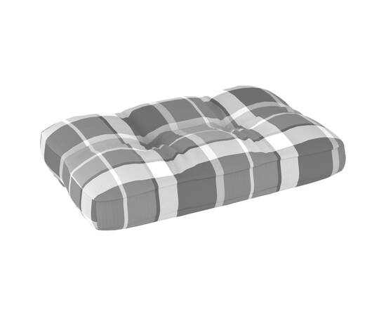 Pernă pentru canapea din paleți, gri carouri, 60 x 40 x 12 cm, 2 image