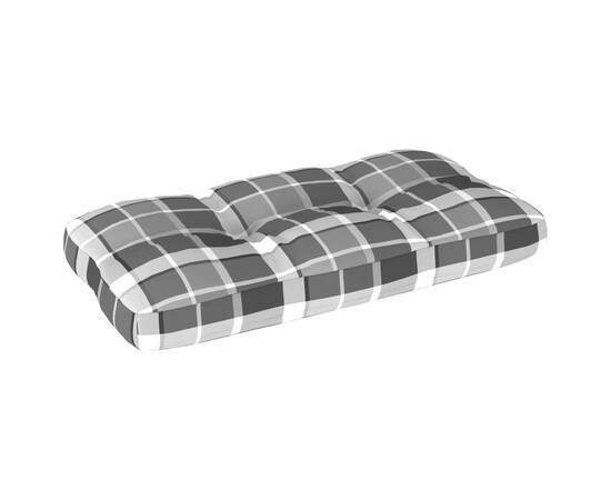 Pernă pentru canapea din paleți, gri carouri, 80 x 40 x 12 cm, 2 image