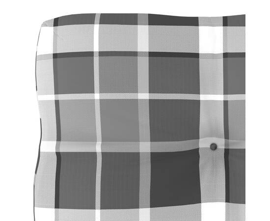Pernă pentru canapea din paleți, gri carouri, 80 x 40 x 12 cm, 3 image