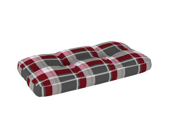 Pernă pentru canapea din paleți, roșu, 80x40x12cm, model carouri, 2 image
