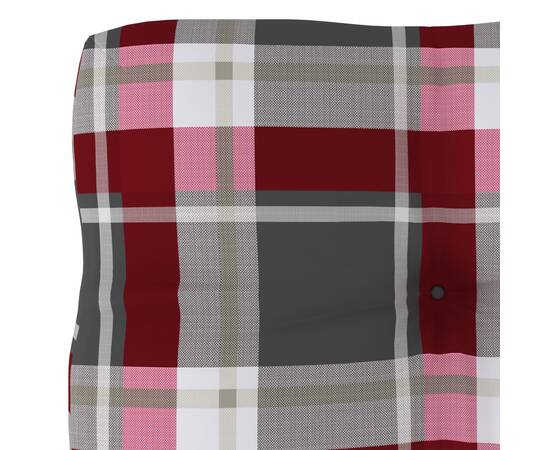 Pernă pentru canapea din paleți, roșu, 80x40x12cm, model carouri, 3 image