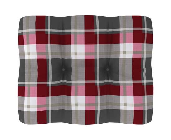 Pernă pentru canapea din paleți, roșu carouri, 50 x 40 x 12 cm
