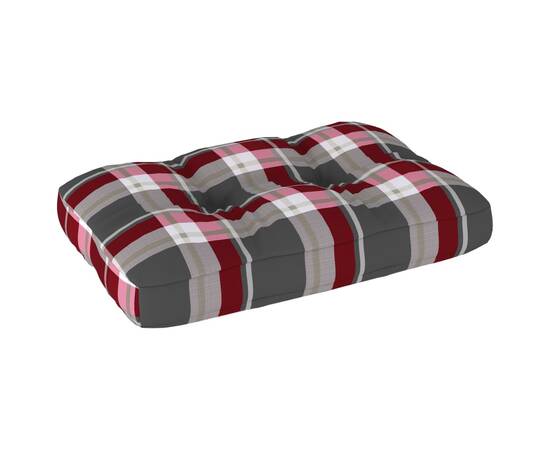 Pernă pentru canapea din paleți, roșu carouri, 60 x 40 x 12 cm, 2 image