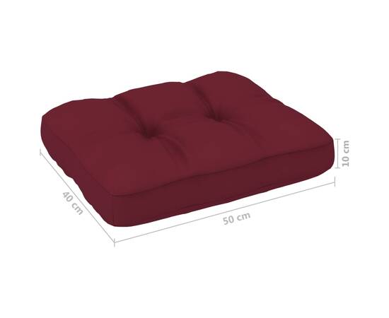 Pernă pentru canapea din paleți, roșu vin, 50 x 40 x 12 cm, 4 image