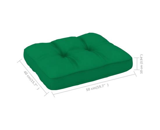 Pernă pentru canapea din paleți, verde, 50 x 40 x 12 cm, 4 image