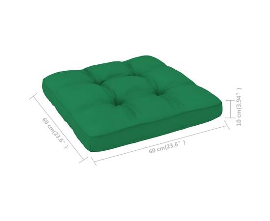 Pernă pentru canapea din paleți, verde, 60x60x12cm, 4 image