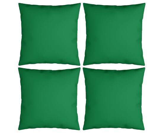 Perne decorative, 4 buc., verde, 50 x 50 cm, material textil