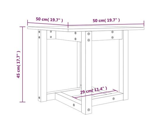 Măsuță de cafea, 50x50x45 cm, lemn masiv de pin, 7 image
