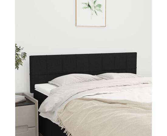 Tăblii de pat, 2 buc., negru, 72x5x78/88 cm, țesătură