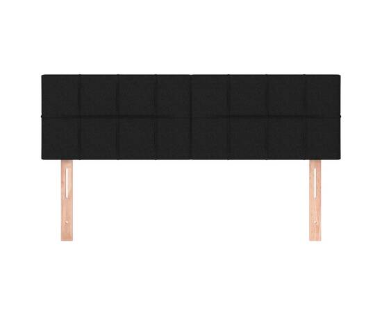 Tăblii de pat, 2 buc., negru, 72x5x78/88 cm, țesătură, 3 image