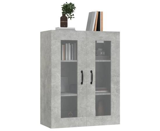 Dulap de perete suspendat, gri beton, 69,5x34x90 cm, 6 image