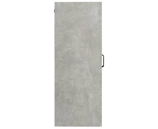 Dulap de perete suspendat, gri beton, 69,5x34x90 cm, 4 image