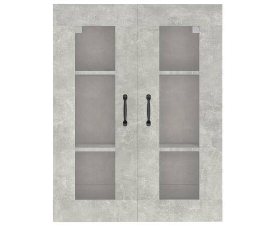 Dulap de perete suspendat, gri beton, 69,5x34x90 cm, 3 image