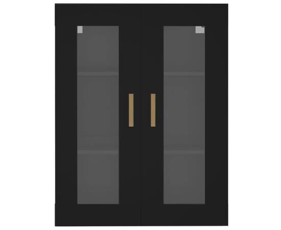 Dulap de perete suspendat, negru, 69,5x34x90 cm, 3 image