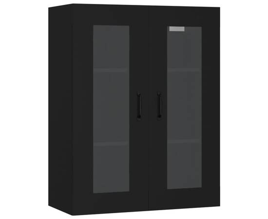 Dulap de perete suspendat, negru, 69,5x34x90 cm, 2 image