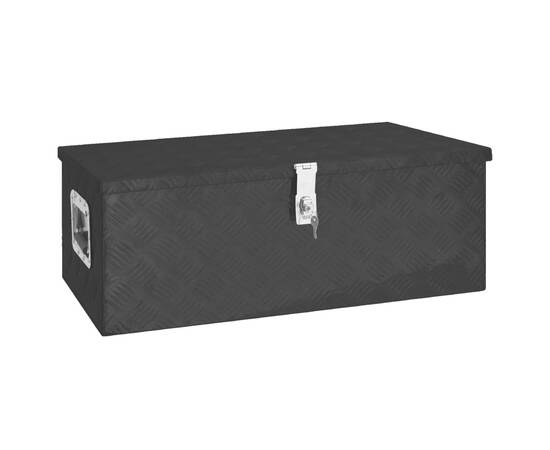 Cutie de depozitare, negru, 80x39x30 cm, aluminiu