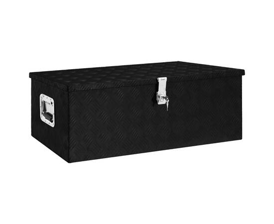 Cutie de depozitare, negru, 90x47x33,5 cm, aluminiu