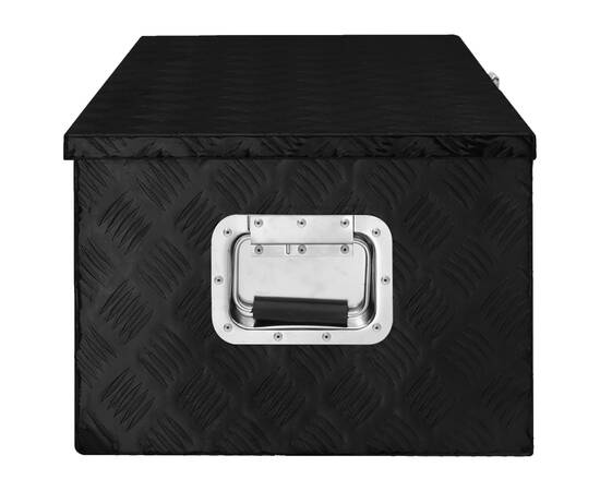 Cutie de depozitare, negru, 90x47x33,5 cm, aluminiu, 3 image