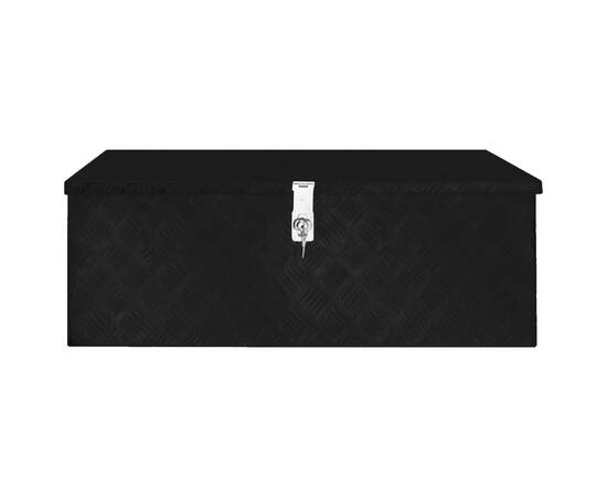 Cutie de depozitare, negru, 90x47x33,5 cm, aluminiu, 2 image