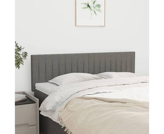 Tăblii de pat, 2 buc., gri închis, 72x5x78/88 cm, textil