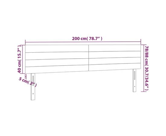 Tăblii de pat, 2 buc, albastru, 100x5x78/88 cm, textil, 8 image