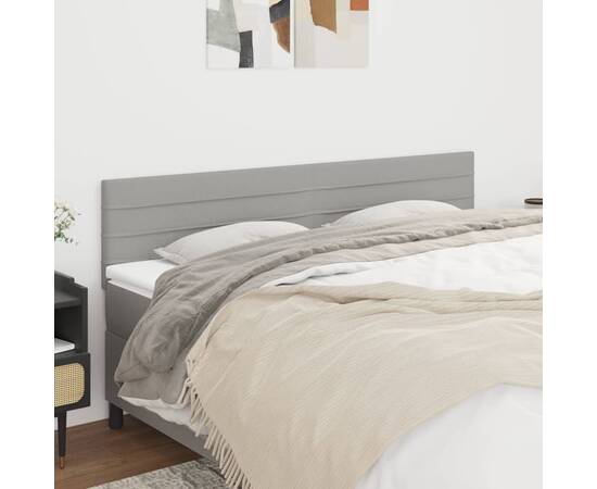 Tăblii de pat, 2 buc, gri deschis, 100x5x78/88 cm, textil