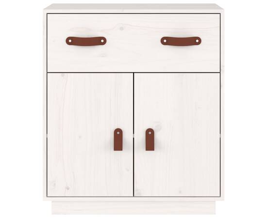 Servantă, alb, 65,5x40x75 cm, lemn masiv de pin, 3 image